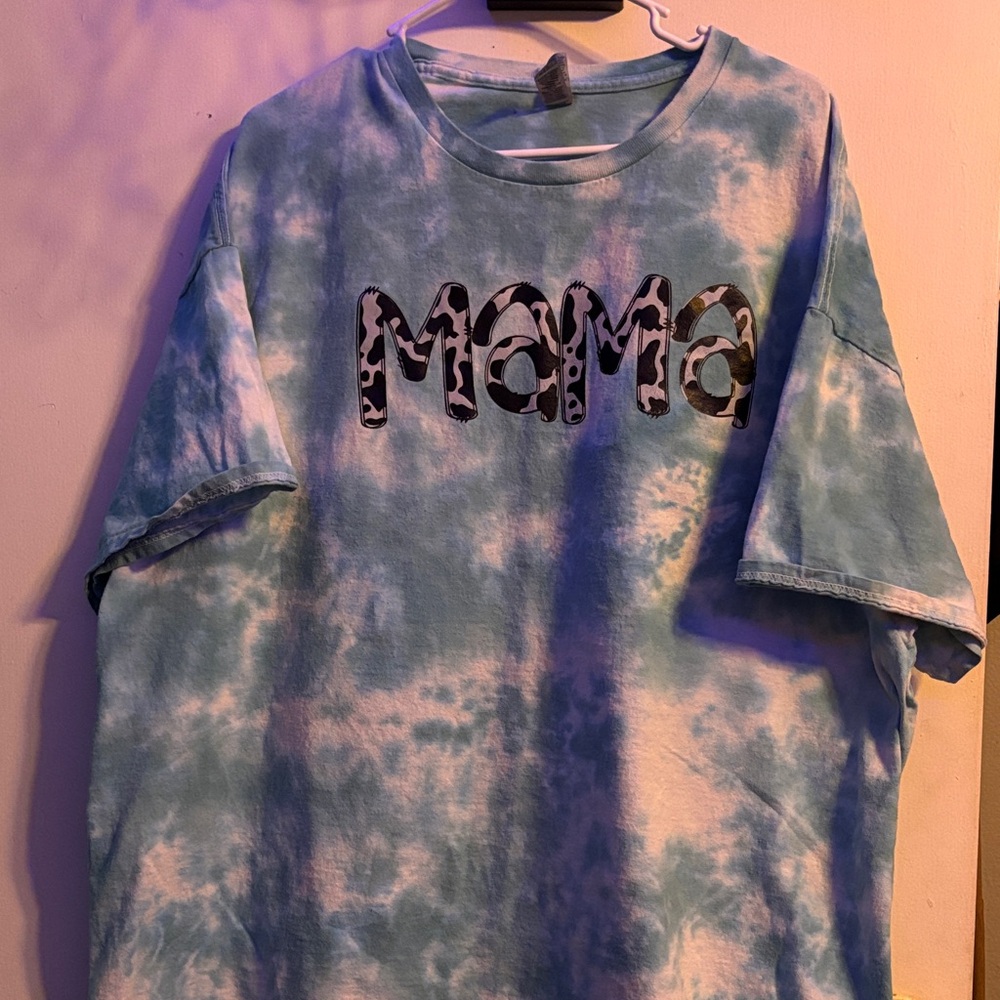 Blue Tie-Dye mama Shirt